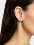 Pendientes Efecto Triple Con Circonitas - Plata De Ley 925