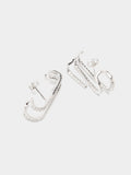 Pendientes Efecto Triple Con Circonitas - Plata De Ley 925