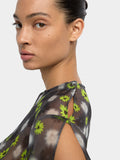 Blusa Semitransparente Con Estampado Floral