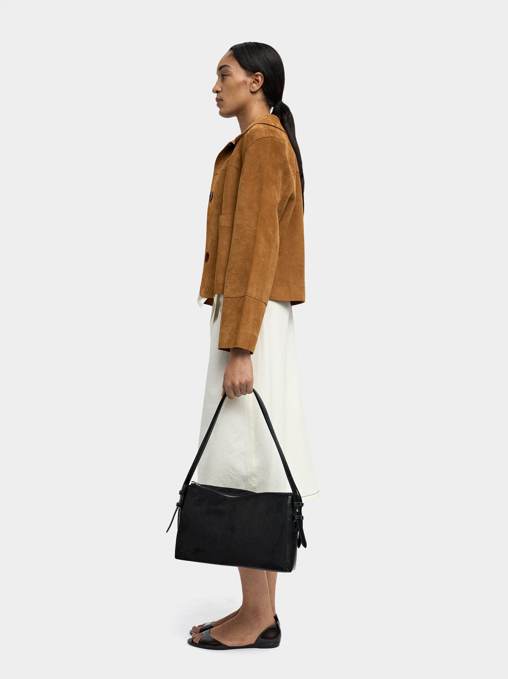 Bolso De Hombro Efecto Piel