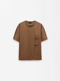 Camiseta De Algodón Con Flor