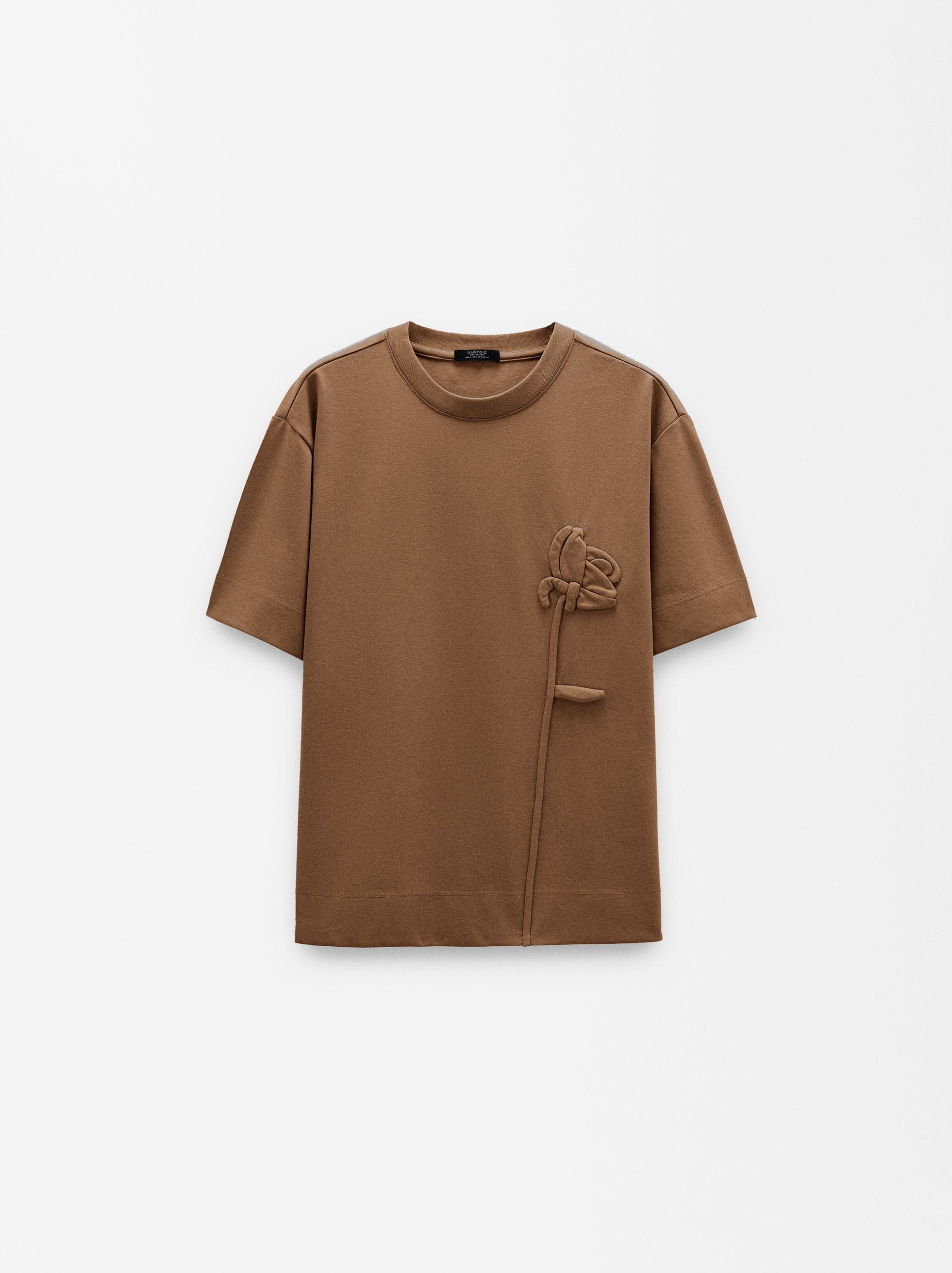 Camiseta De Algodón Con Flor