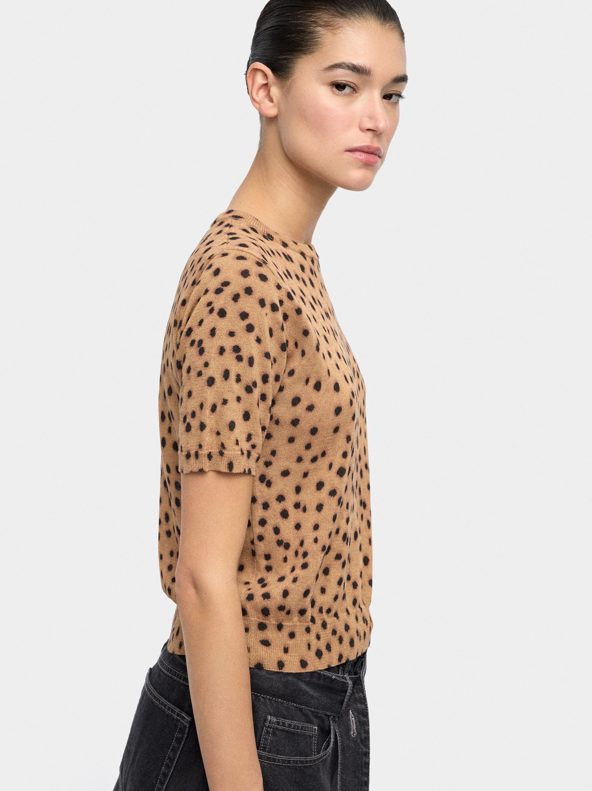 Jersey De Punto Estampado Animal