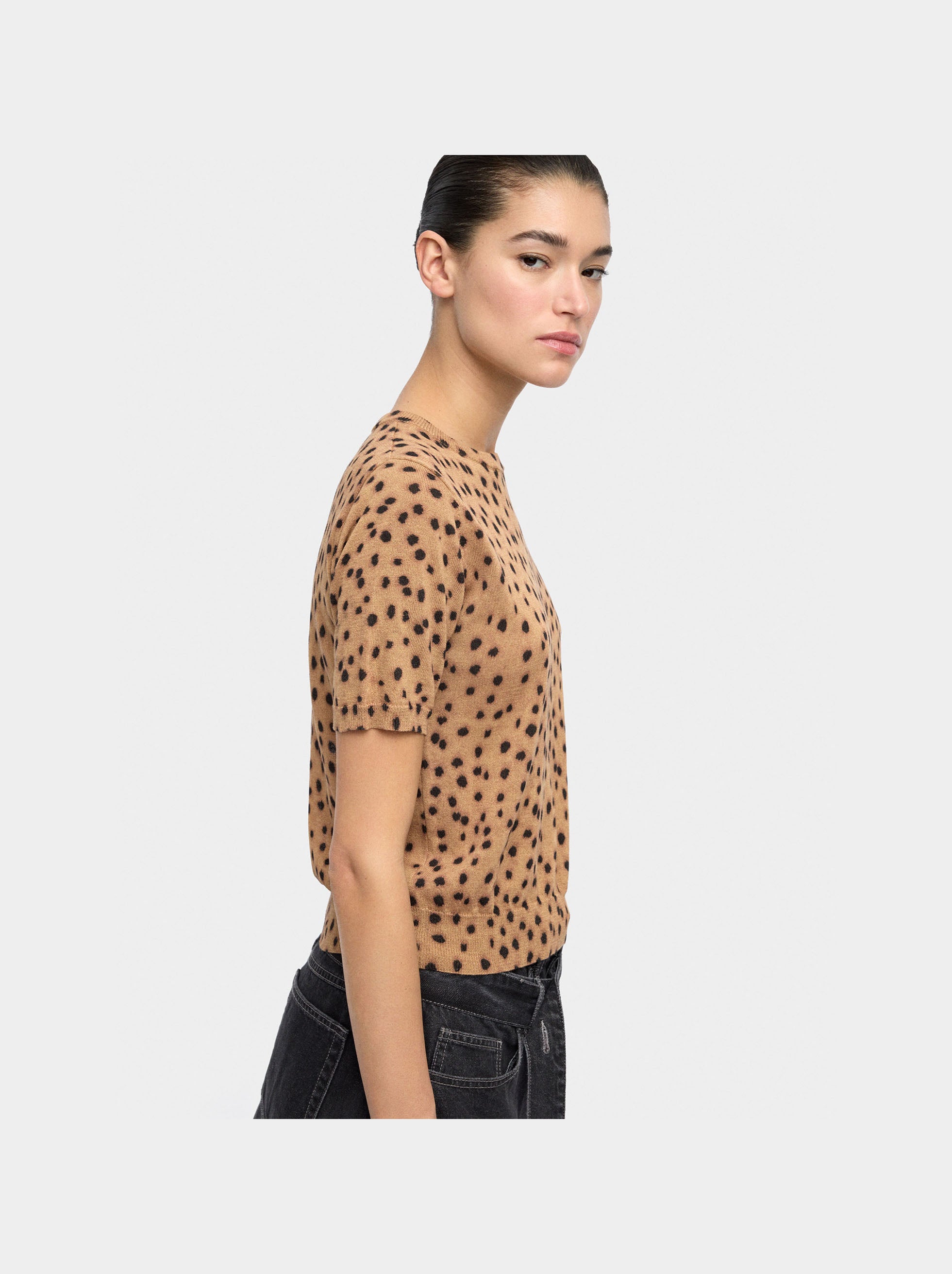 Jersey De Punto Estampado Animal