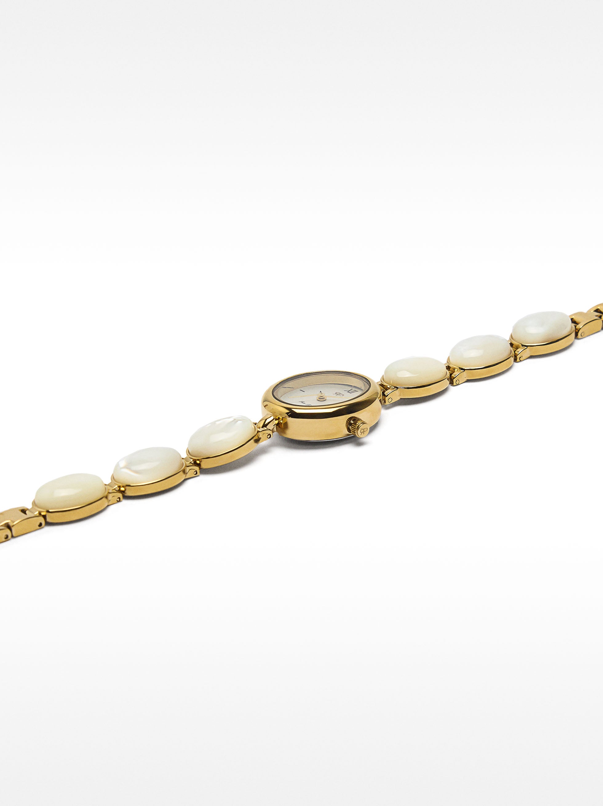 Reloj Ovalado Con Pulsera De Eslabones