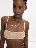 Collar Corto Con Piedras Love
