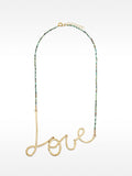 Collar Corto Con Piedras Love