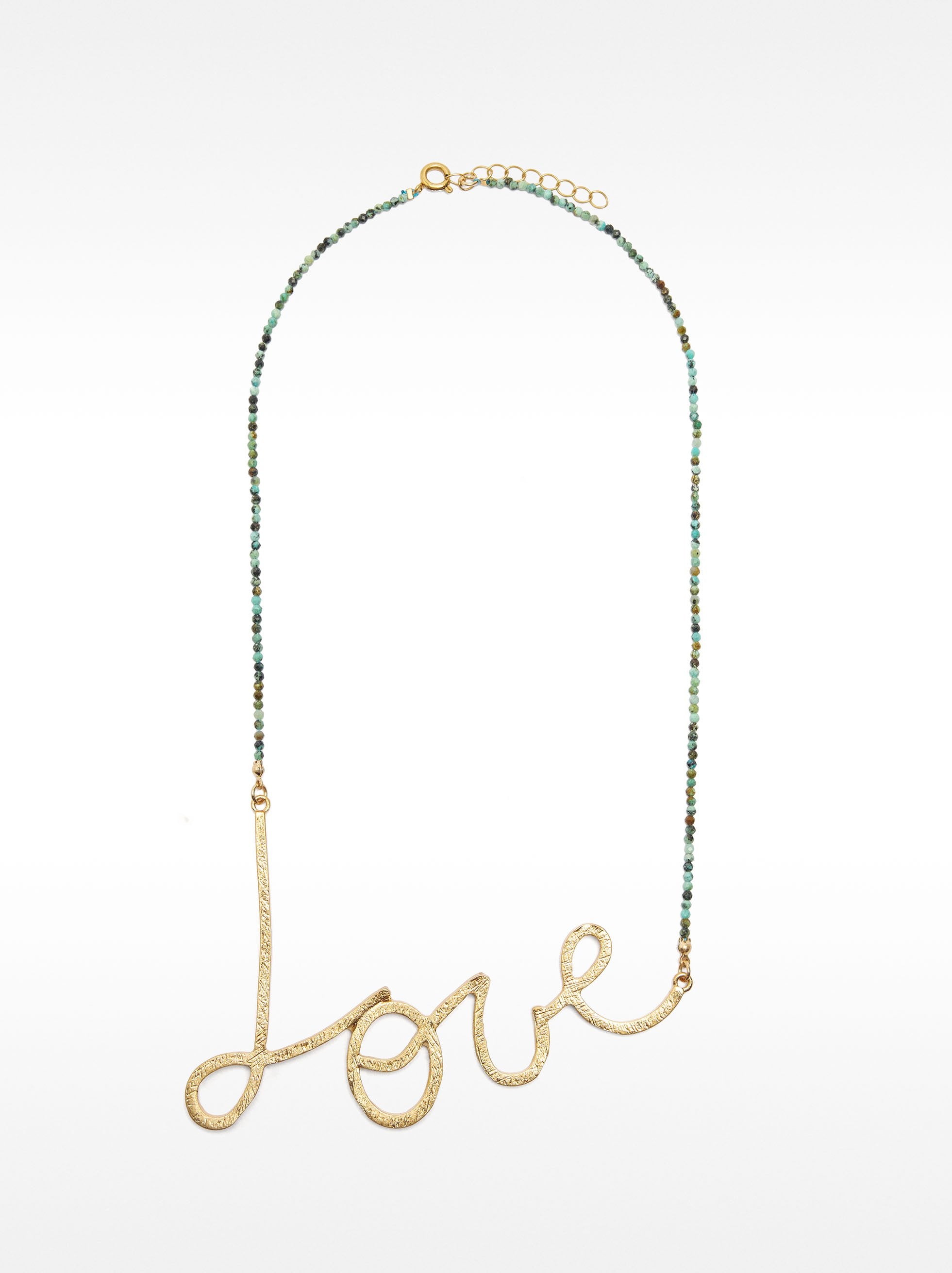 Collar Corto Con Piedras Love