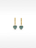 Pendientes Barra Con Corazones De Piedra