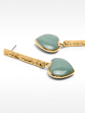 Pendientes Barra Con Corazones De Piedra
