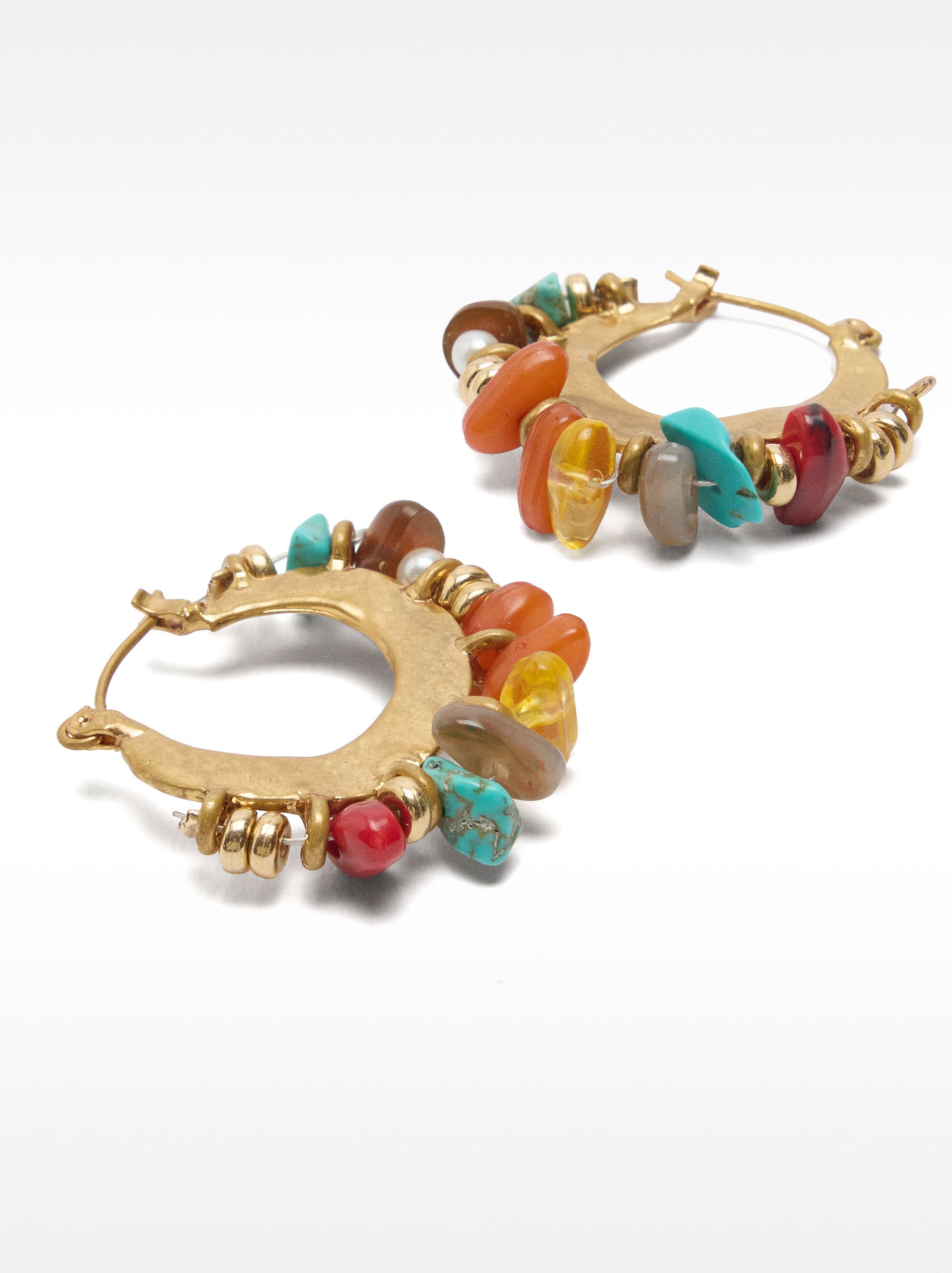 Aros Con Piedras Multicolor