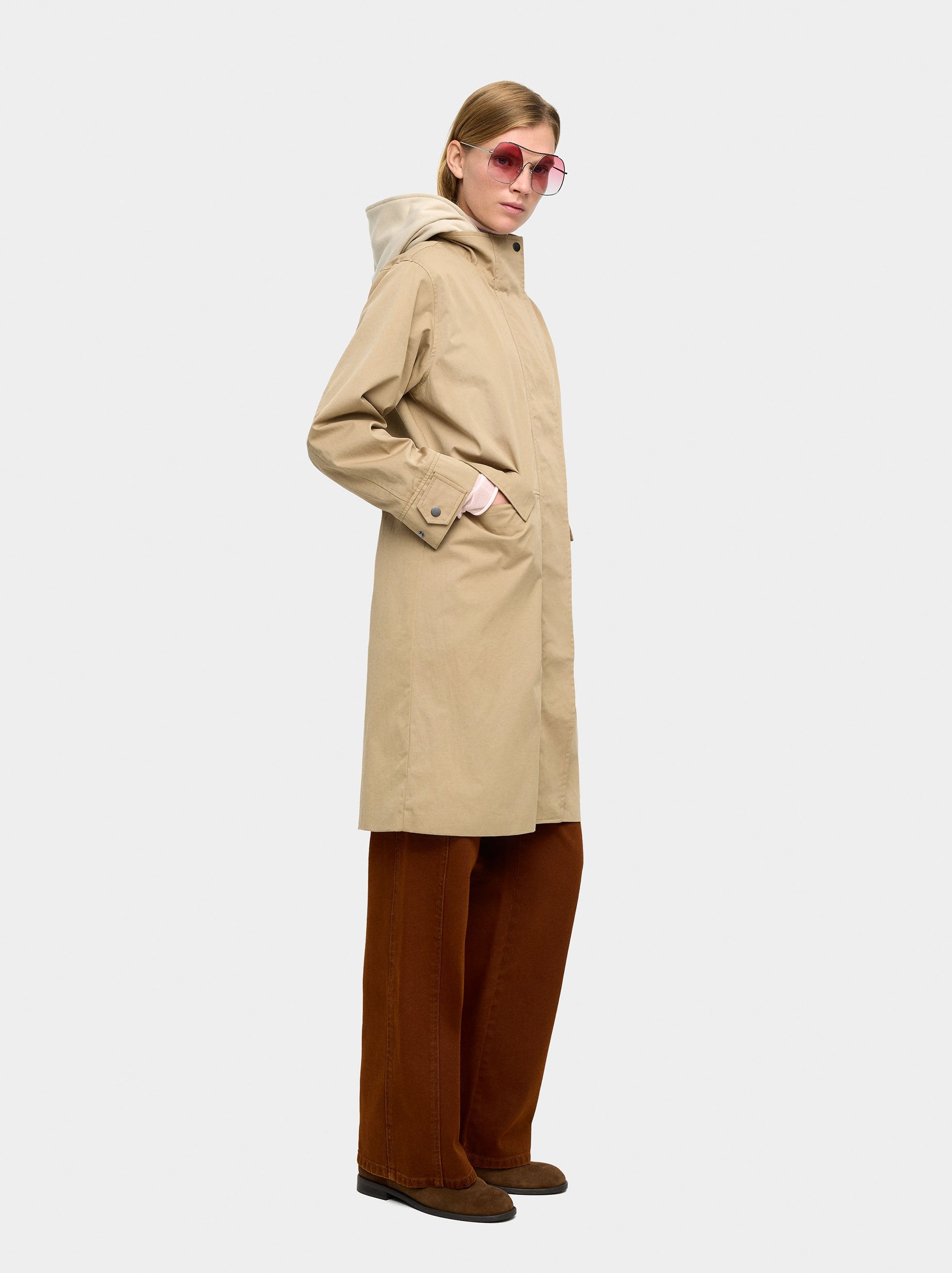 Parka De Algodón Con Capucha Desmontable