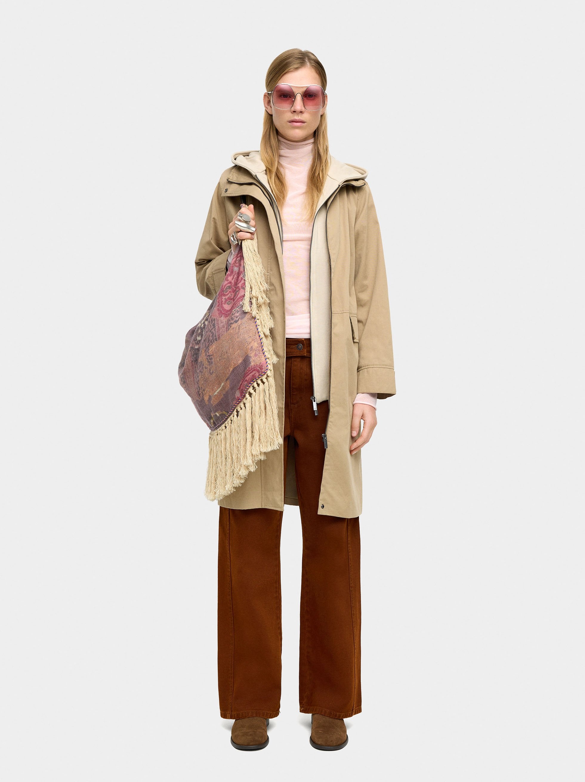 Parka De Algodón Con Capucha Desmontable