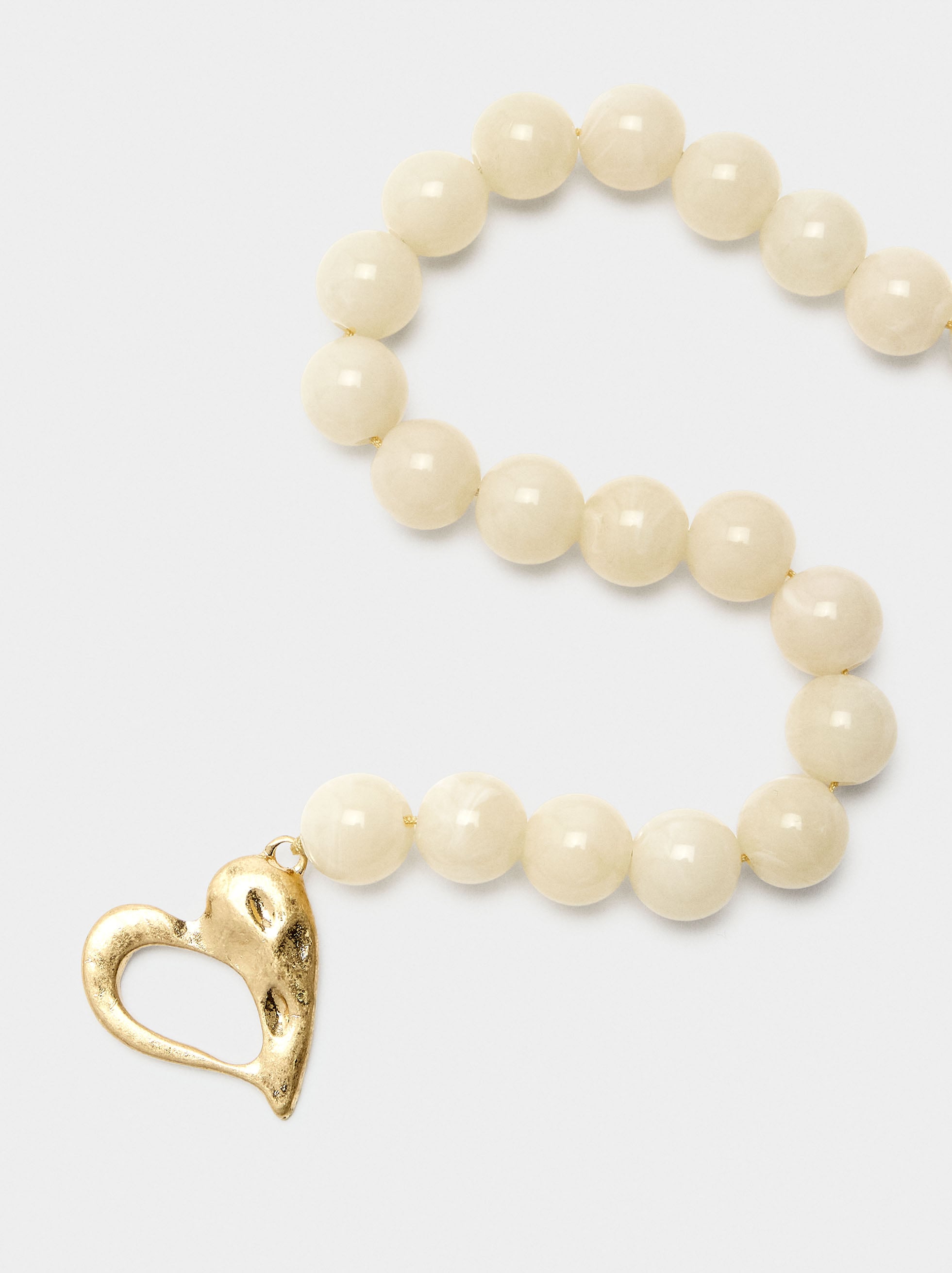 Collar Corto Con Cuentas Efecto Piedra