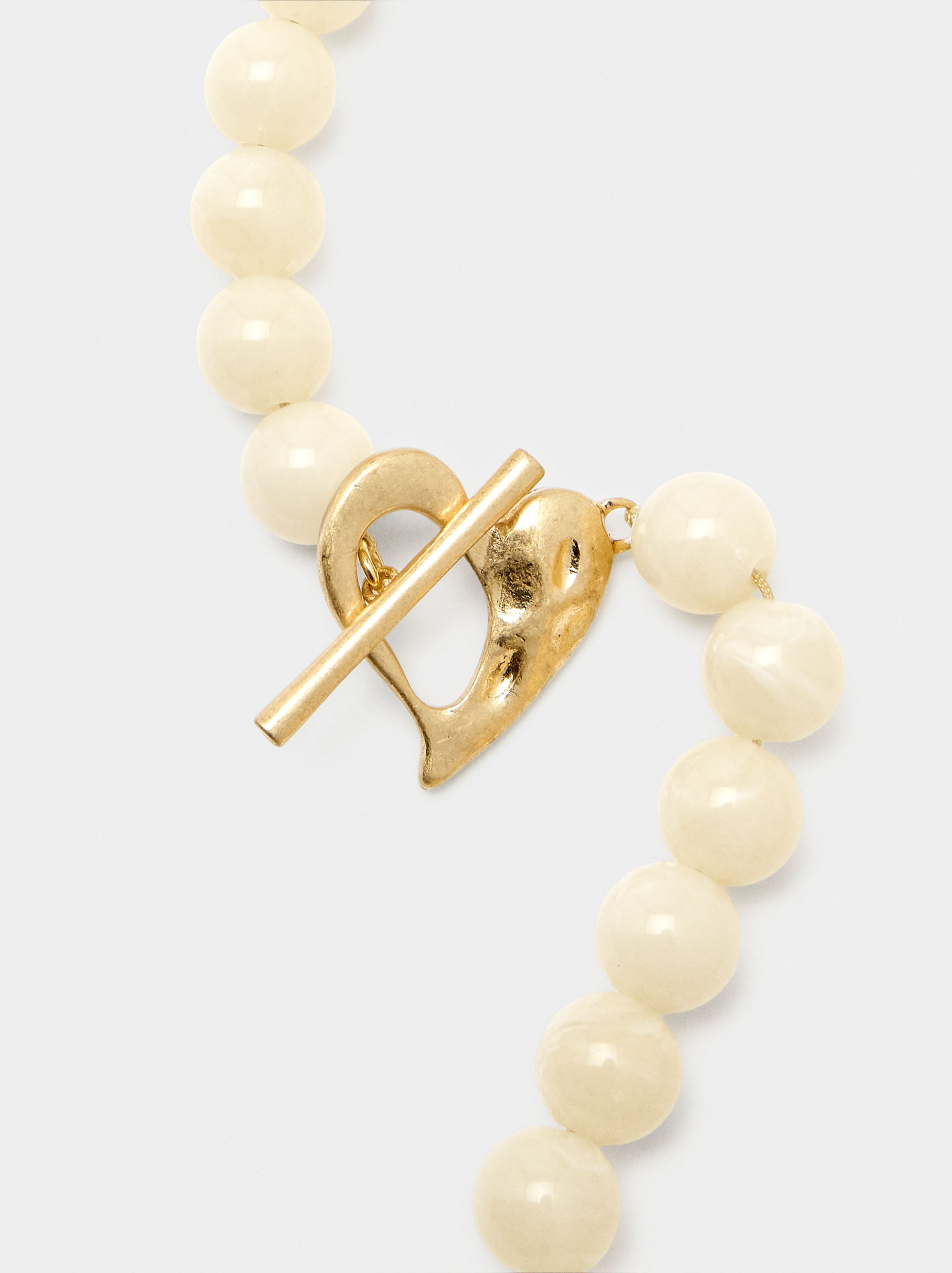 Collar Corto Con Cuentas Efecto Piedra