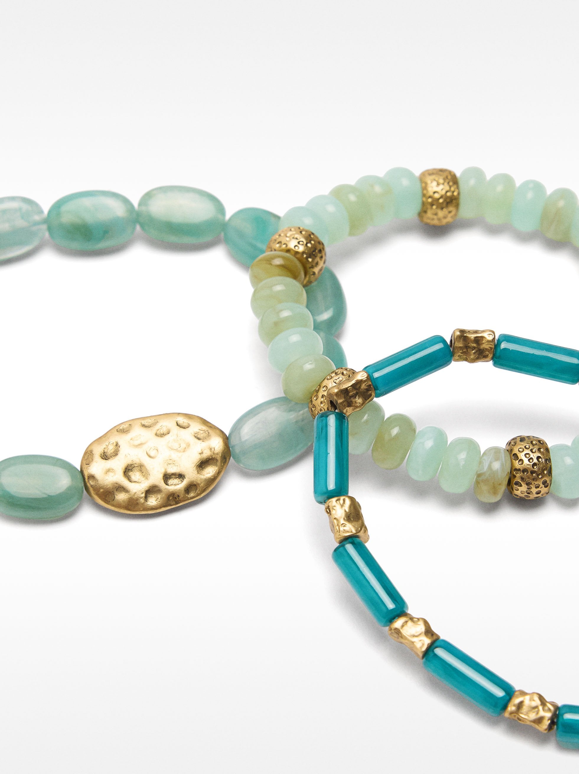 Set De Pulseras Elásticas Efecto Piedra