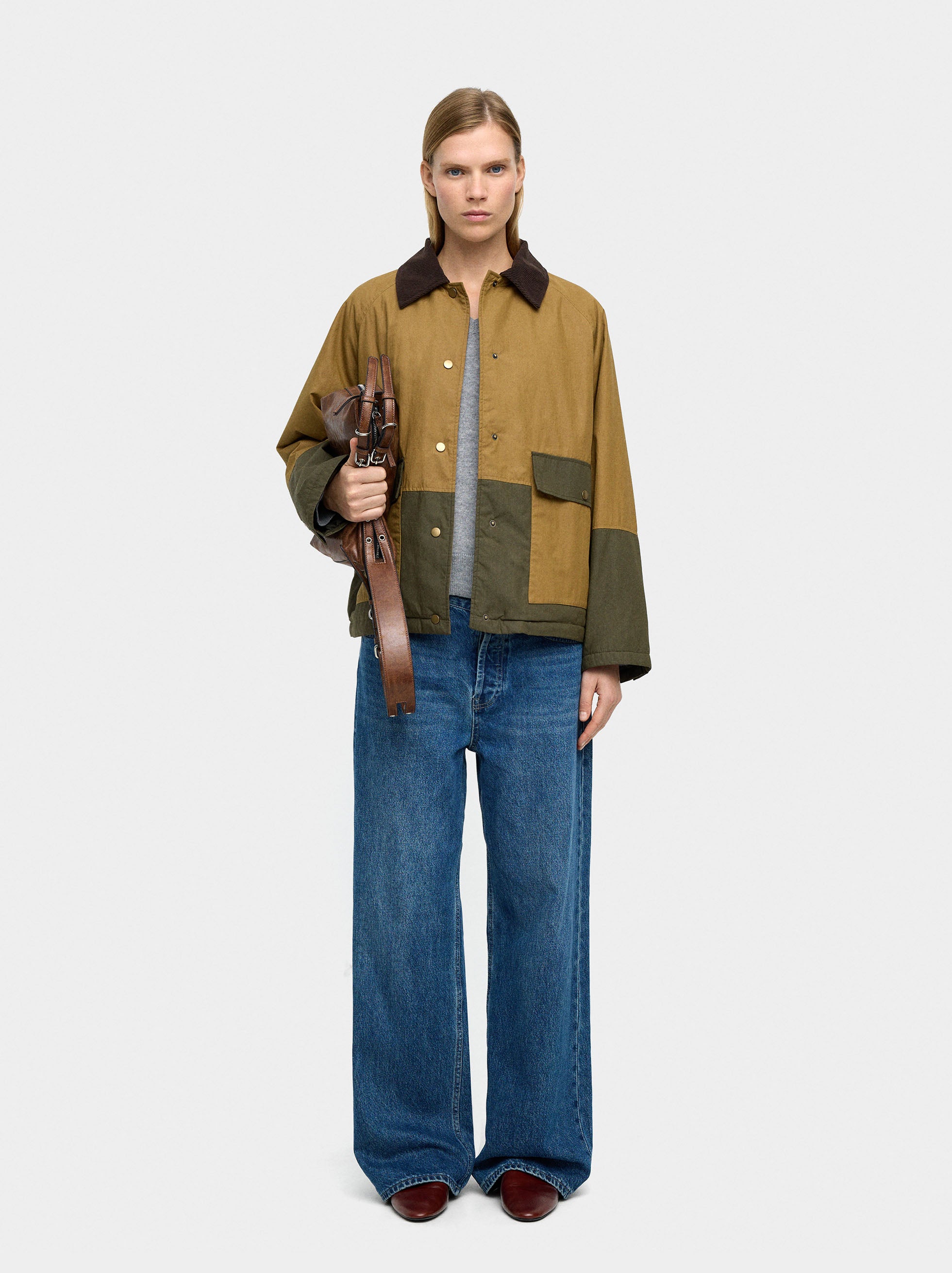Chaqueta Contraste De Algodón