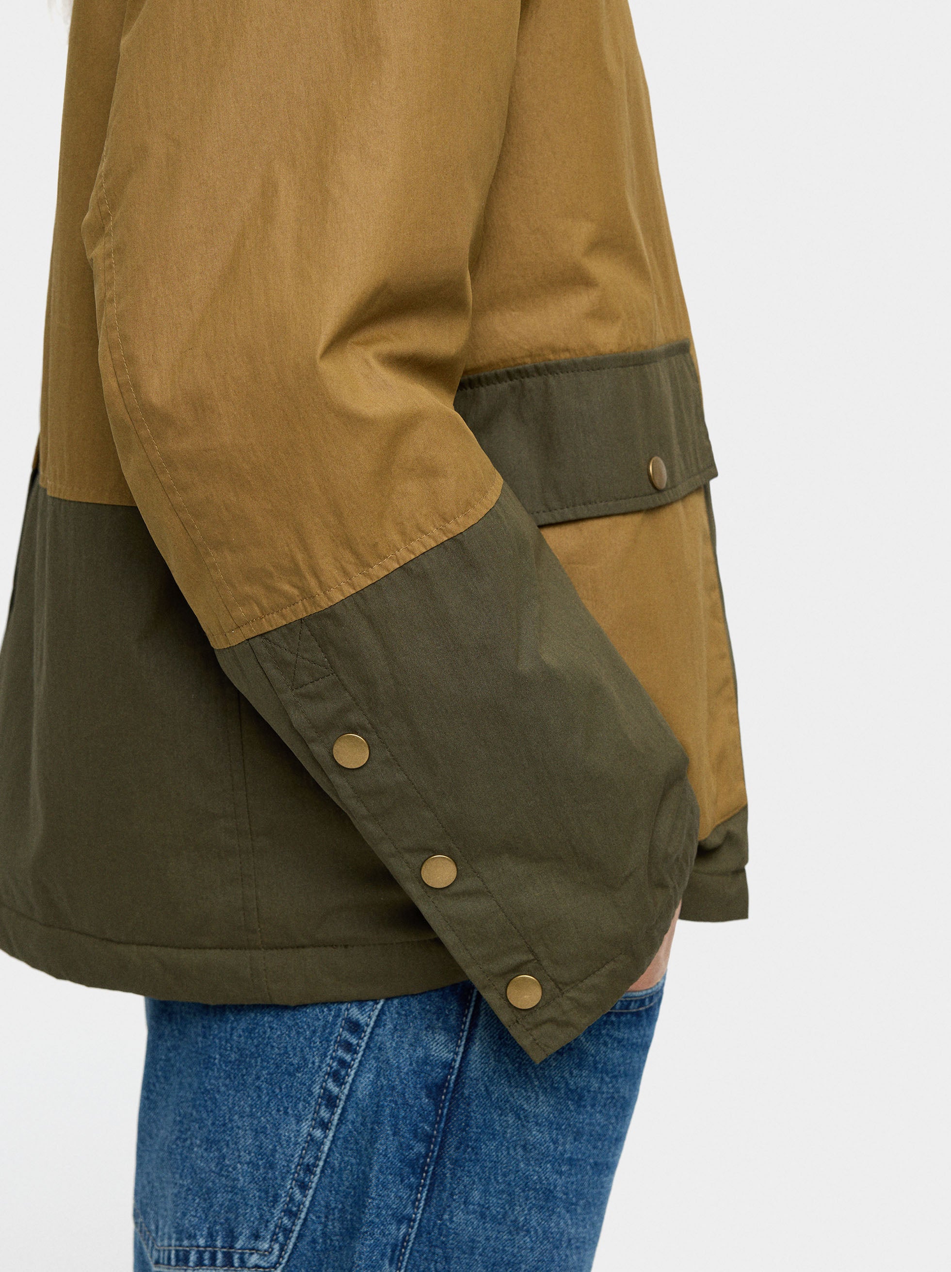 Chaqueta Contraste De Algodón