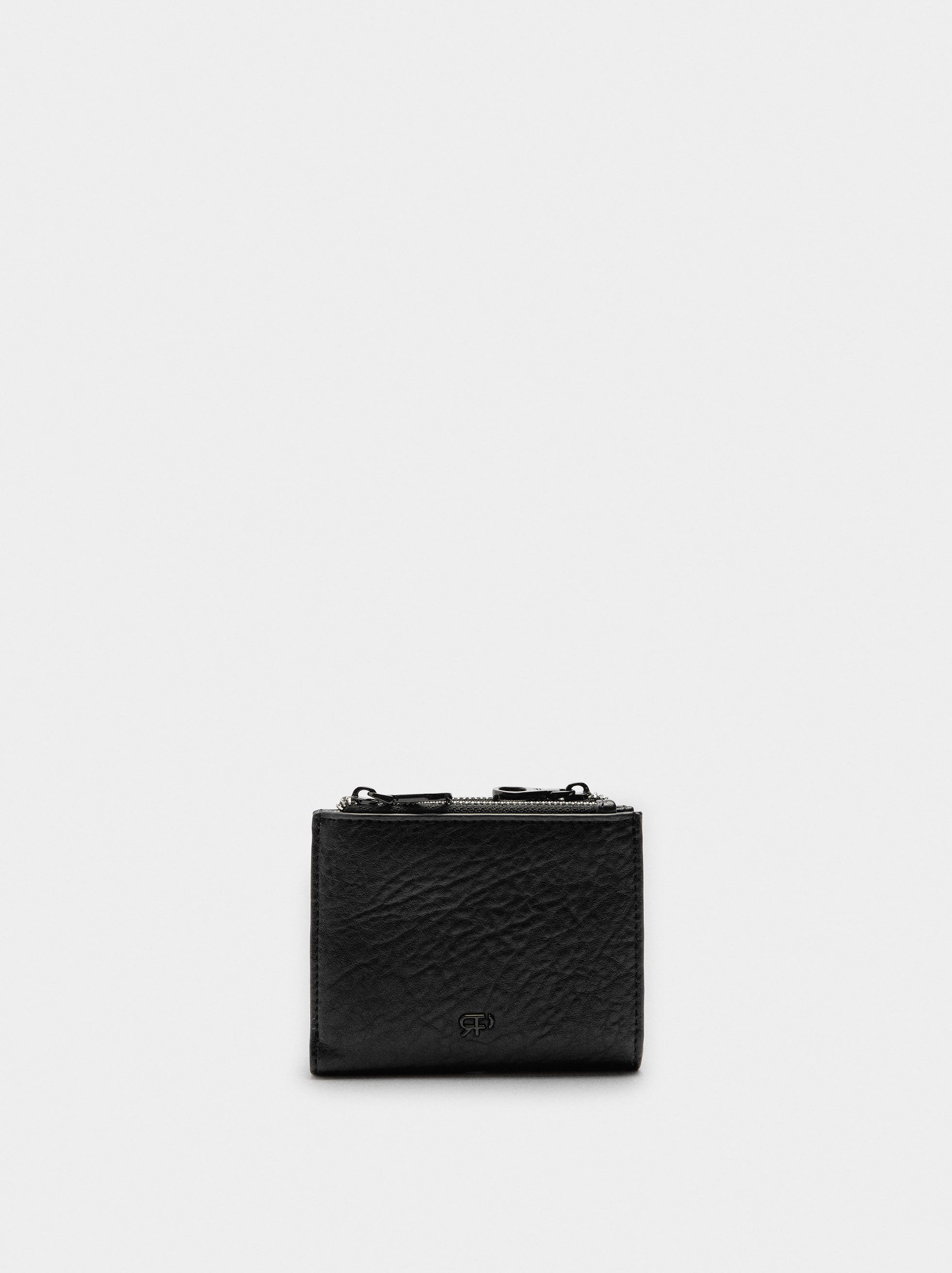 Cartera Con Textura Y Cremallera Doble