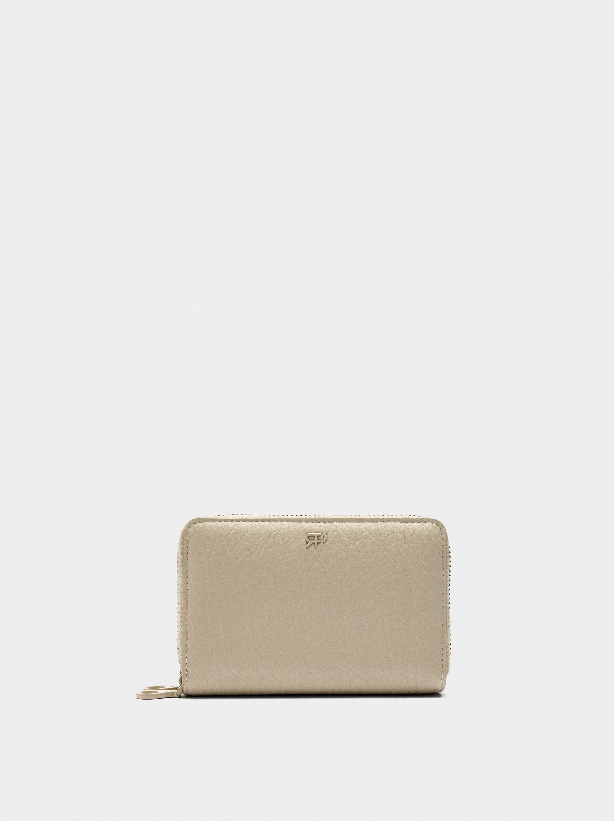 Cartera Con Textura Y Cremallera Doble