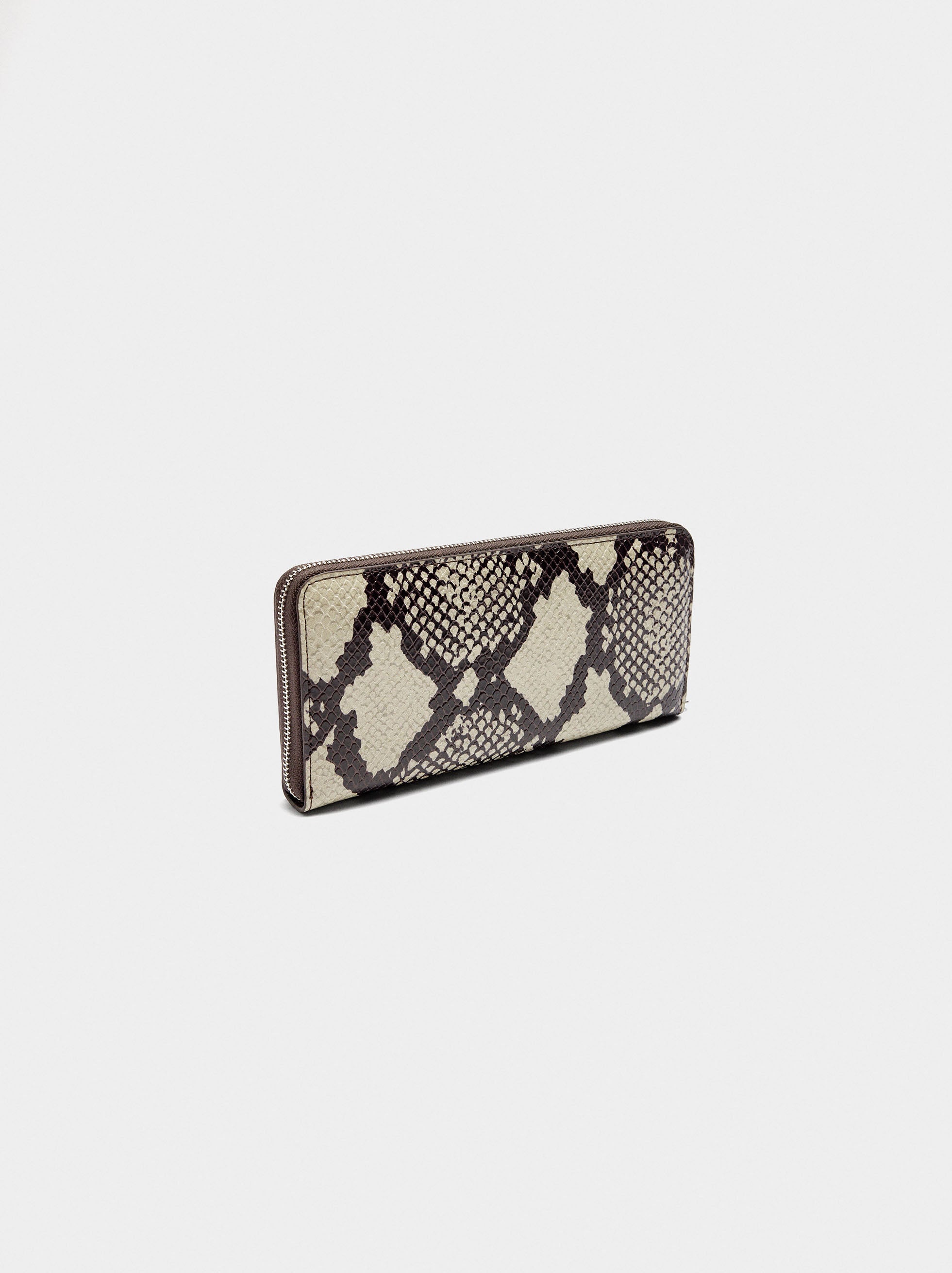 Cartera De Estampado Animal Con Cremallera L