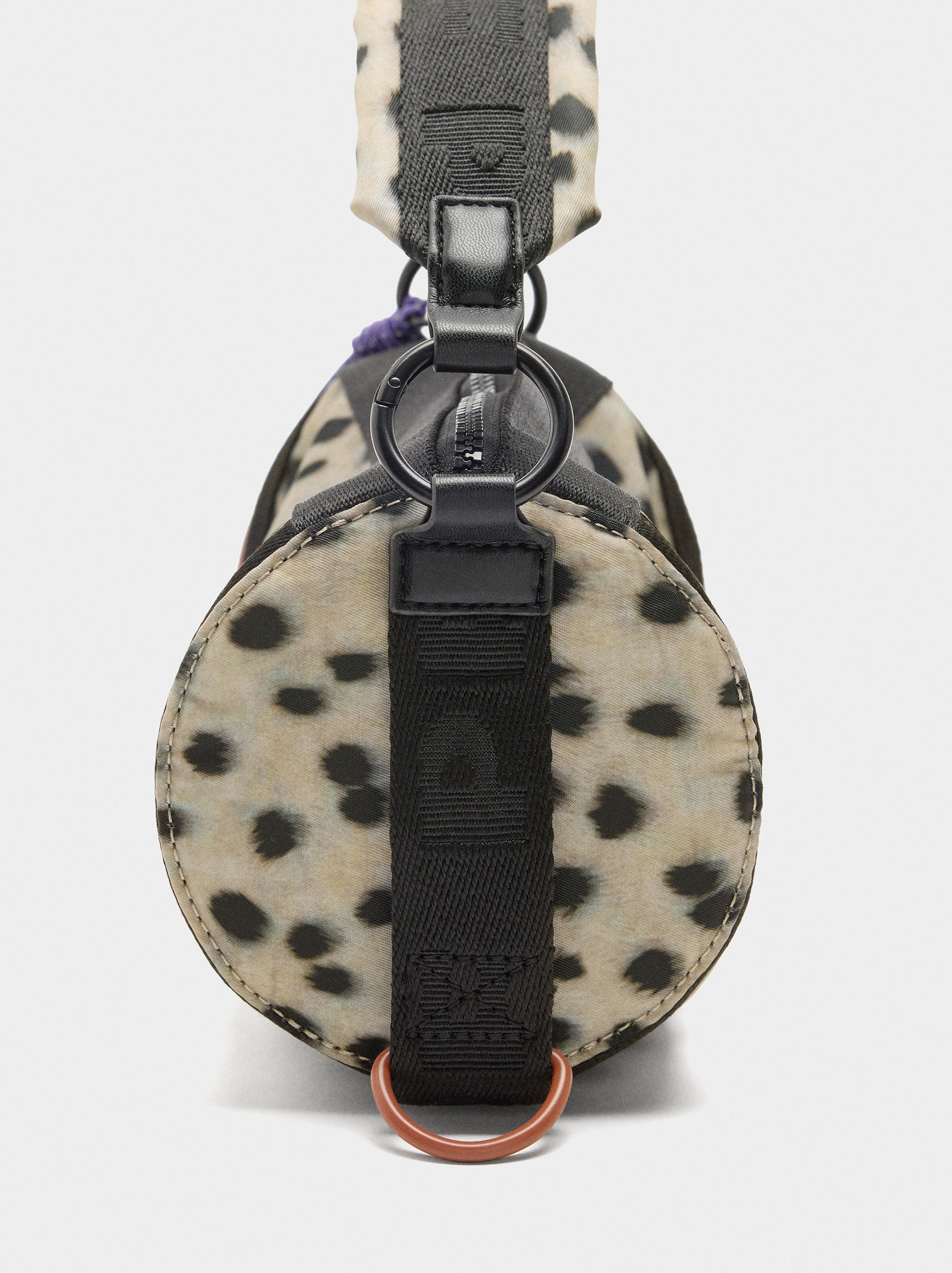 Bolso Bowling De Nylon Estampado Animal