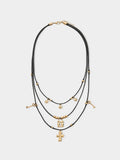 Collar Triple Con Colgantes Y Charms