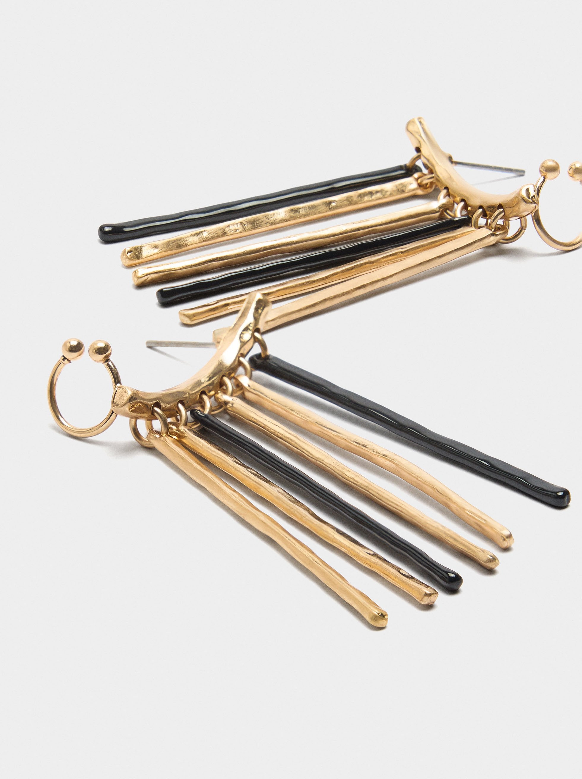 Pendientes Ear Jacket De Barras Bicolor