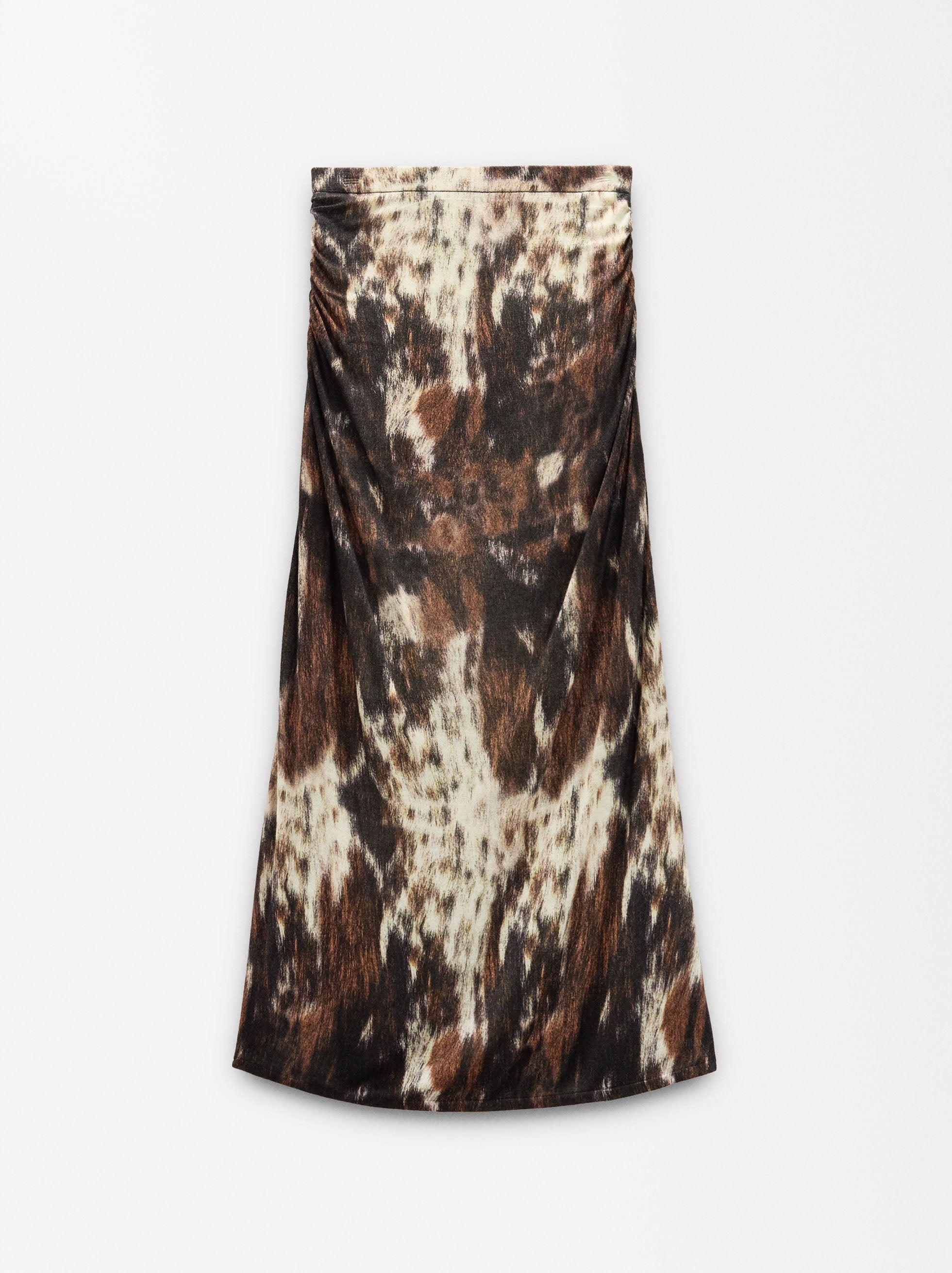 Falda Larga De Malla Estampado Animal