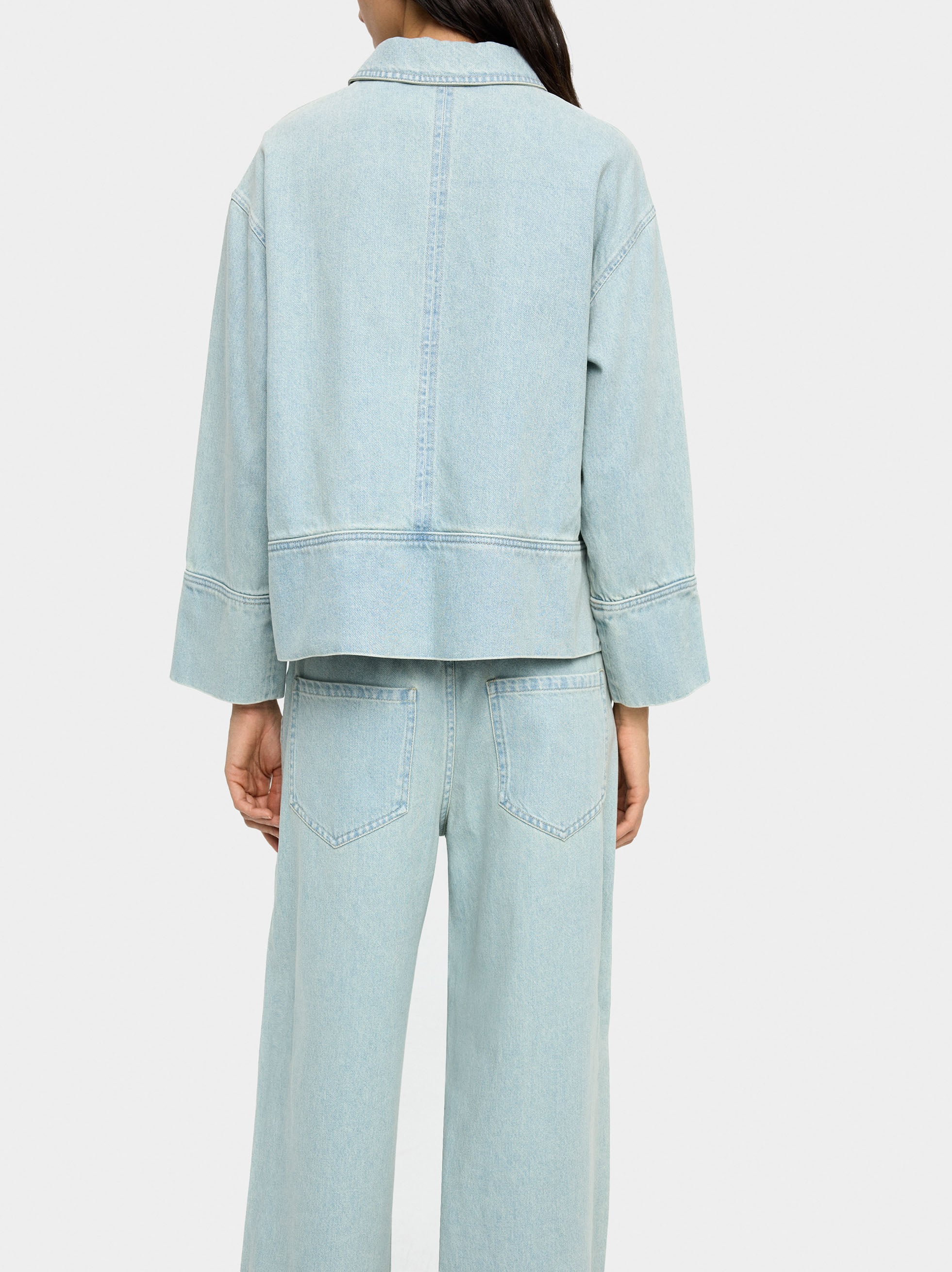 Camisa Denim Con Cremallera