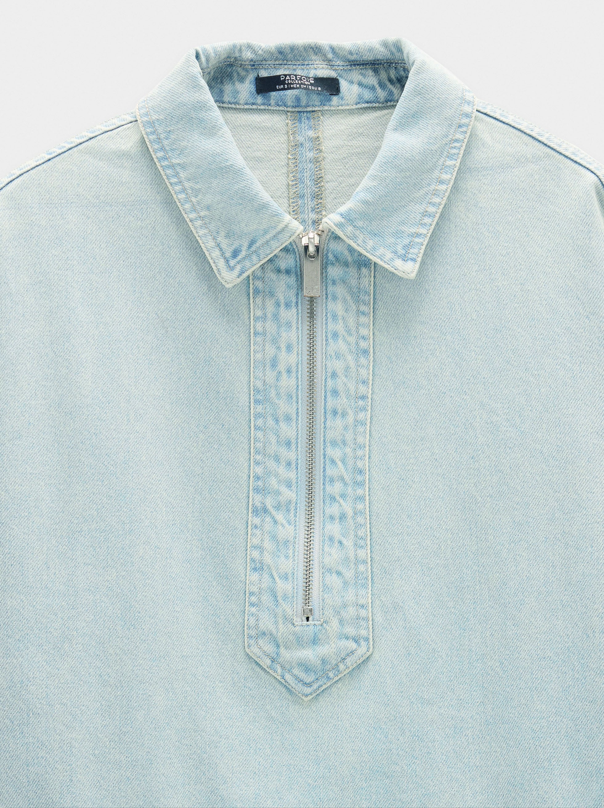 Camisa Denim Con Cremallera