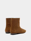 Botines De Piel Con Pespuntes