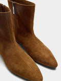Botines De Piel Con Pespuntes