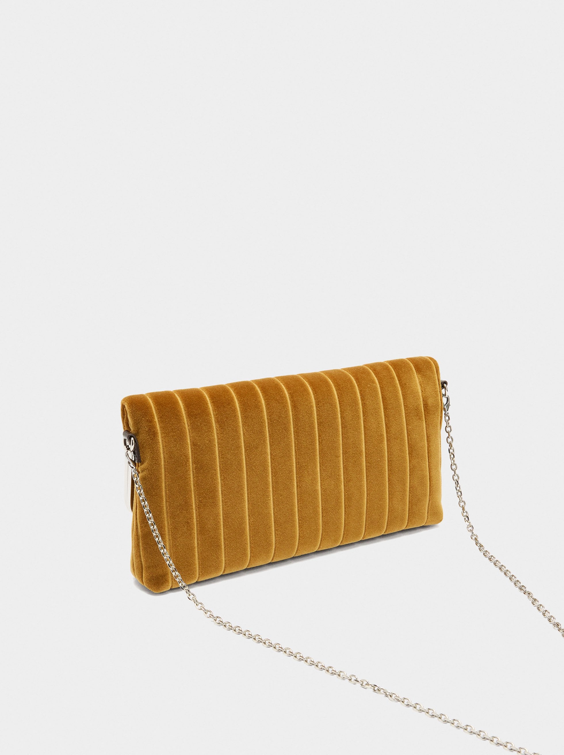 Bolso De Fiesta Canelado Con Solapa