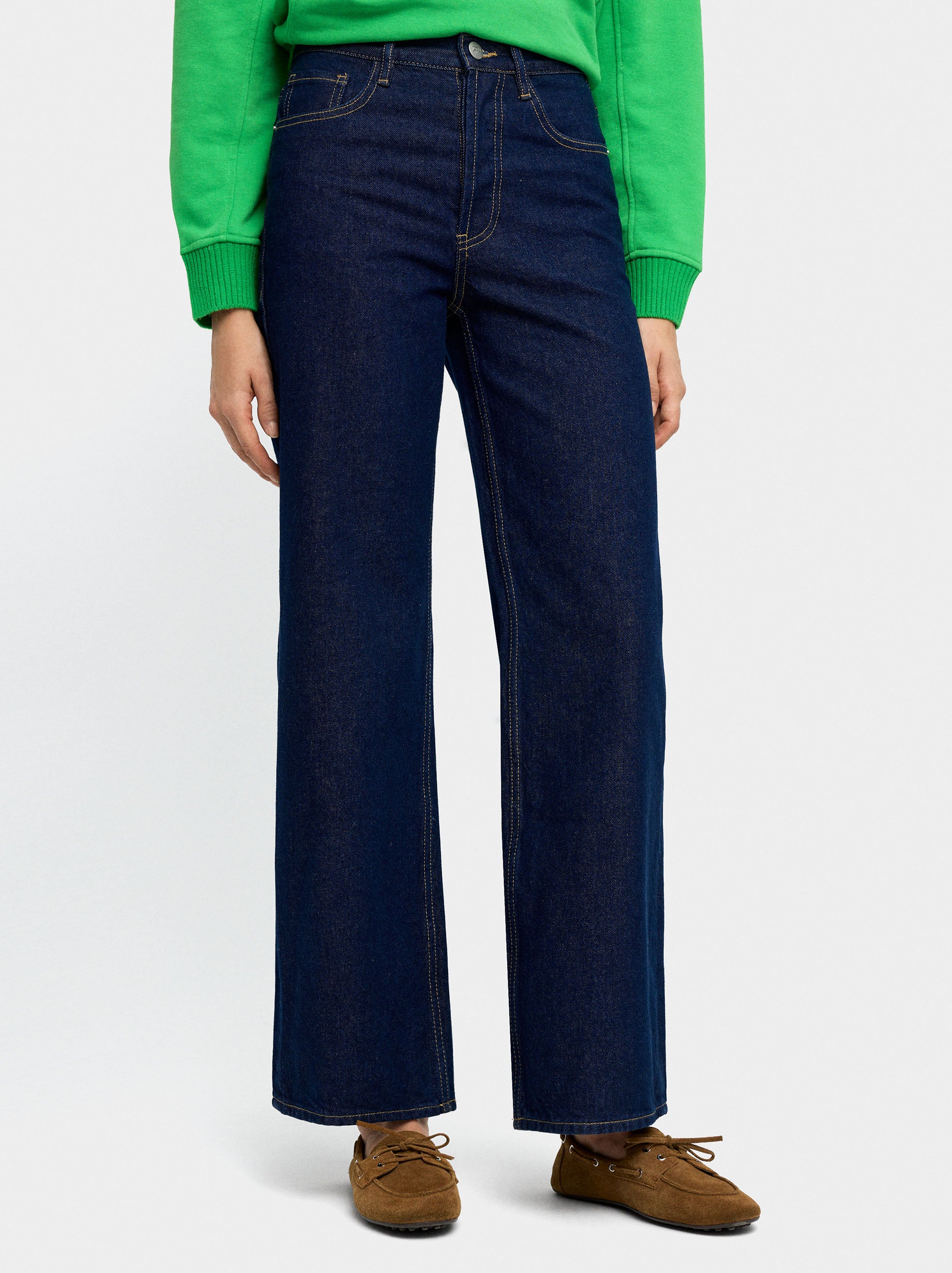 Pantalón Vaquero Recto De 100% Algodón