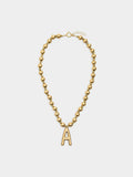 Collar Corto De Cuentas Dorado