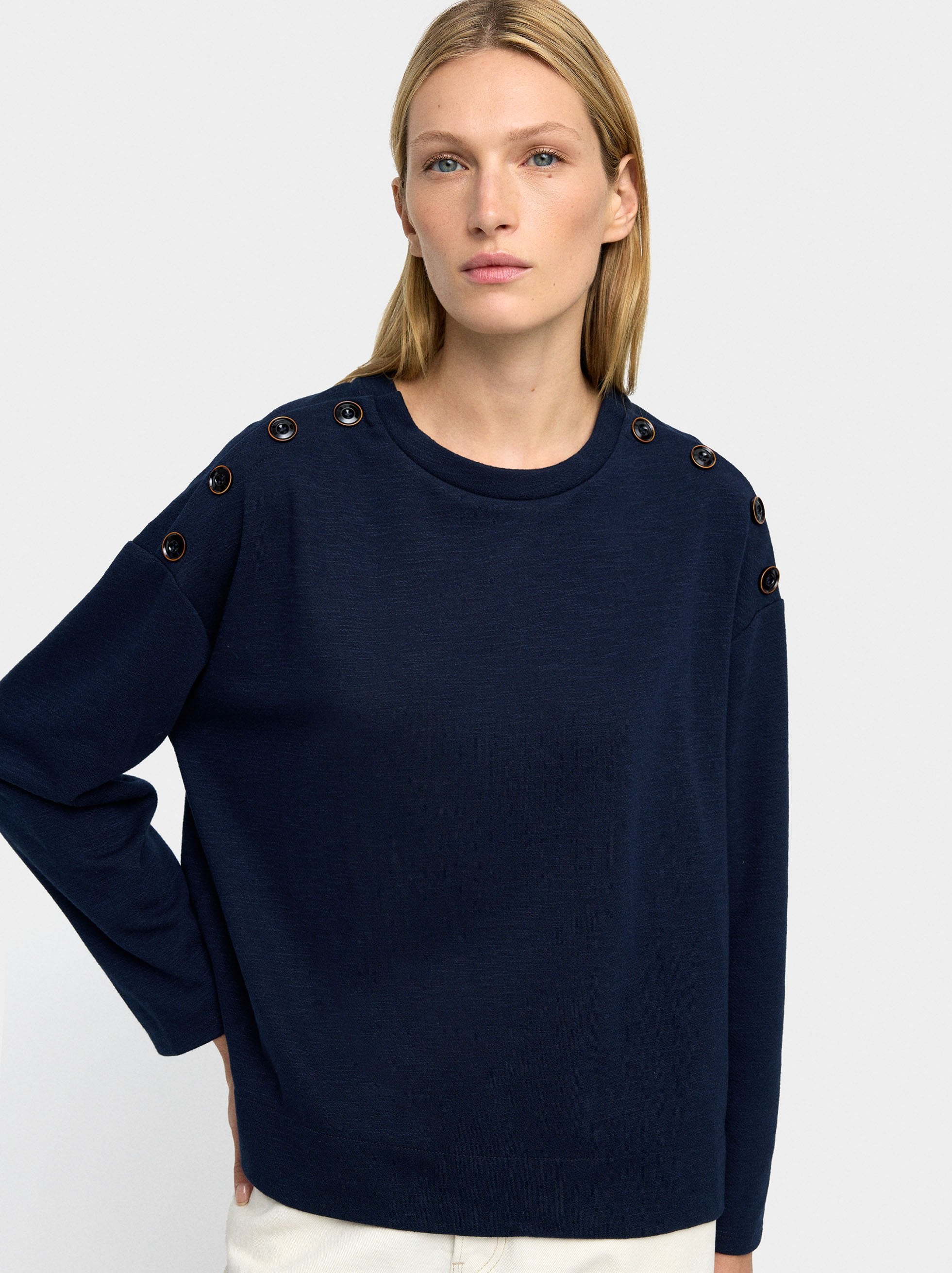 Jersey De Manga Larga Con Botones