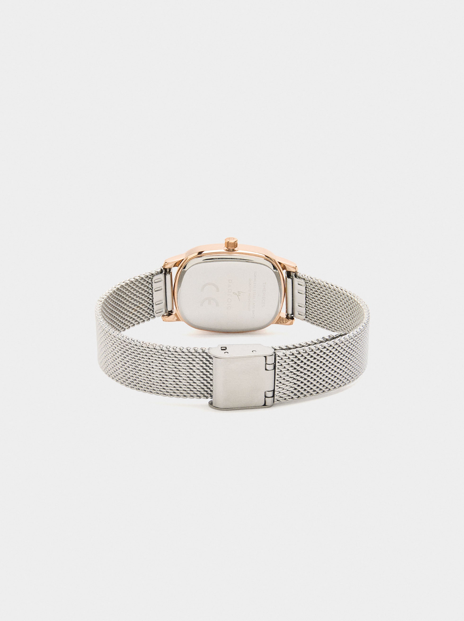 Reloj De Malla Metálica De Acero Inoxidable