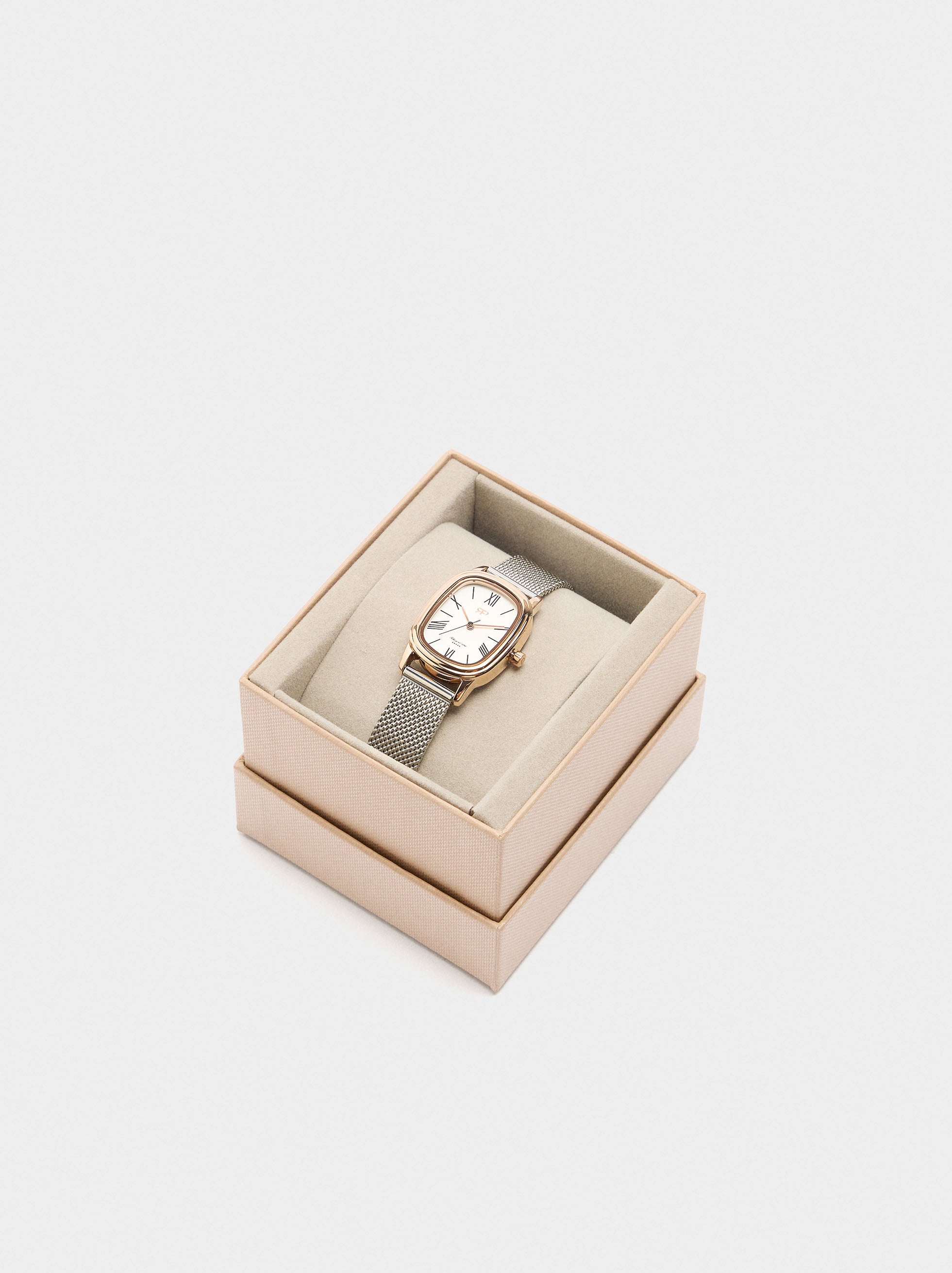 Reloj De Malla Metálica De Acero Inoxidable