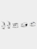 Set De Pendientes Y Anillos Irregulares
