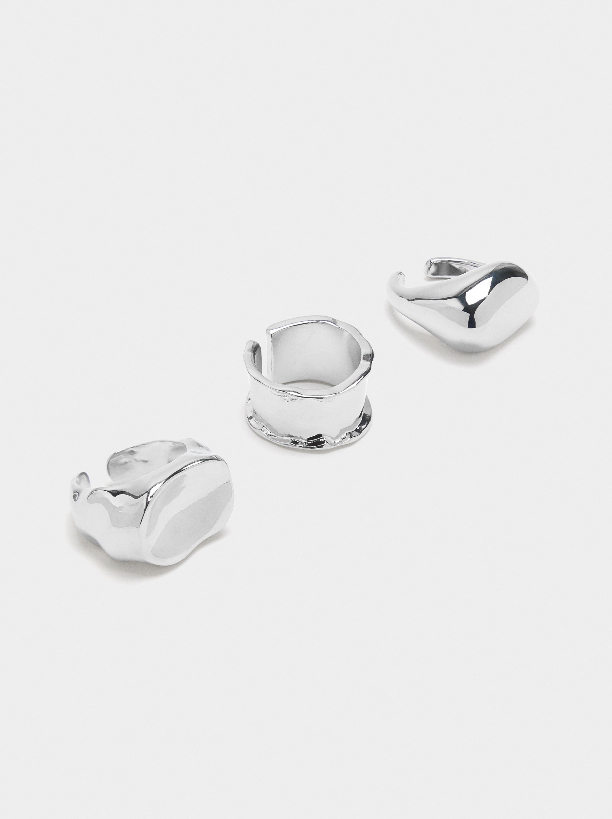 Set De Pendientes Y Anillos Irregulares
