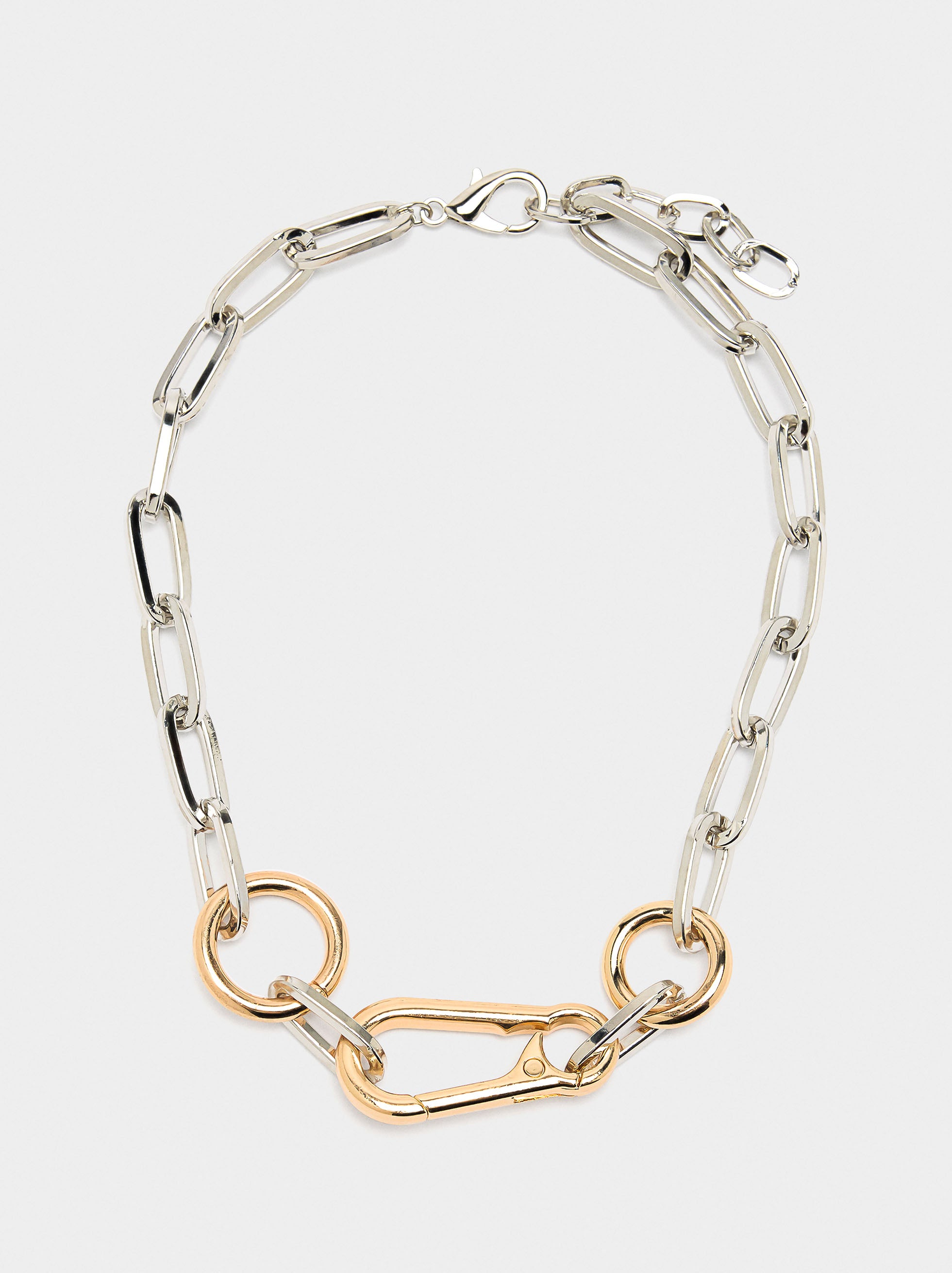 Collar Corto De Eslabones Bicolor