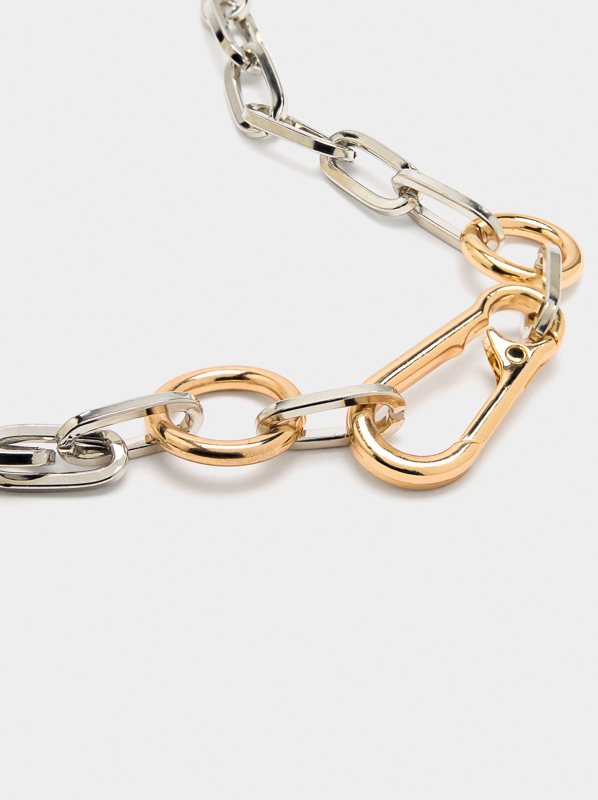Collar Corto De Eslabones Bicolor