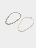 Collar Conversible De Eslabones Y Perlas