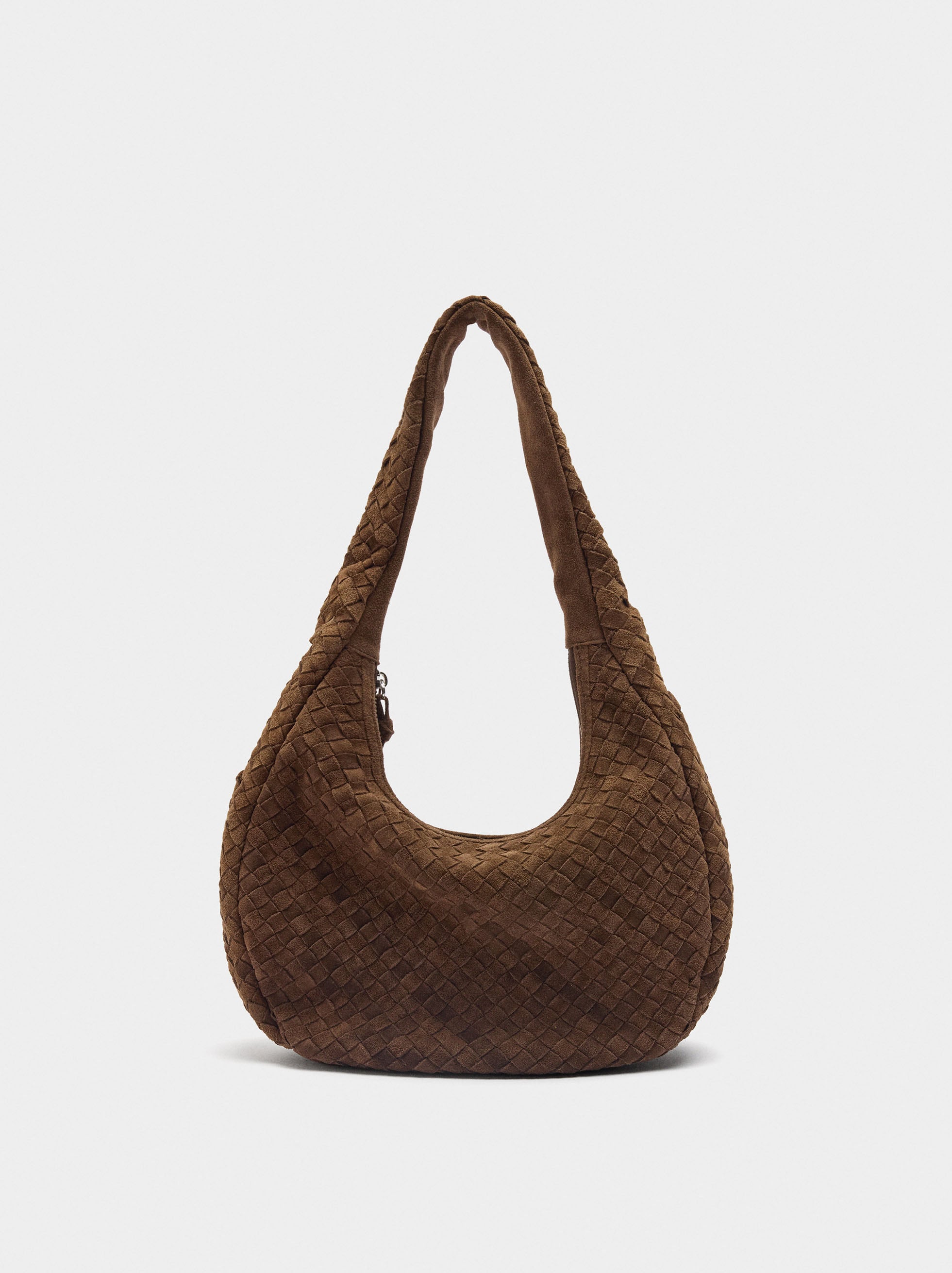 Bolso Hobo De Piel Trenzada