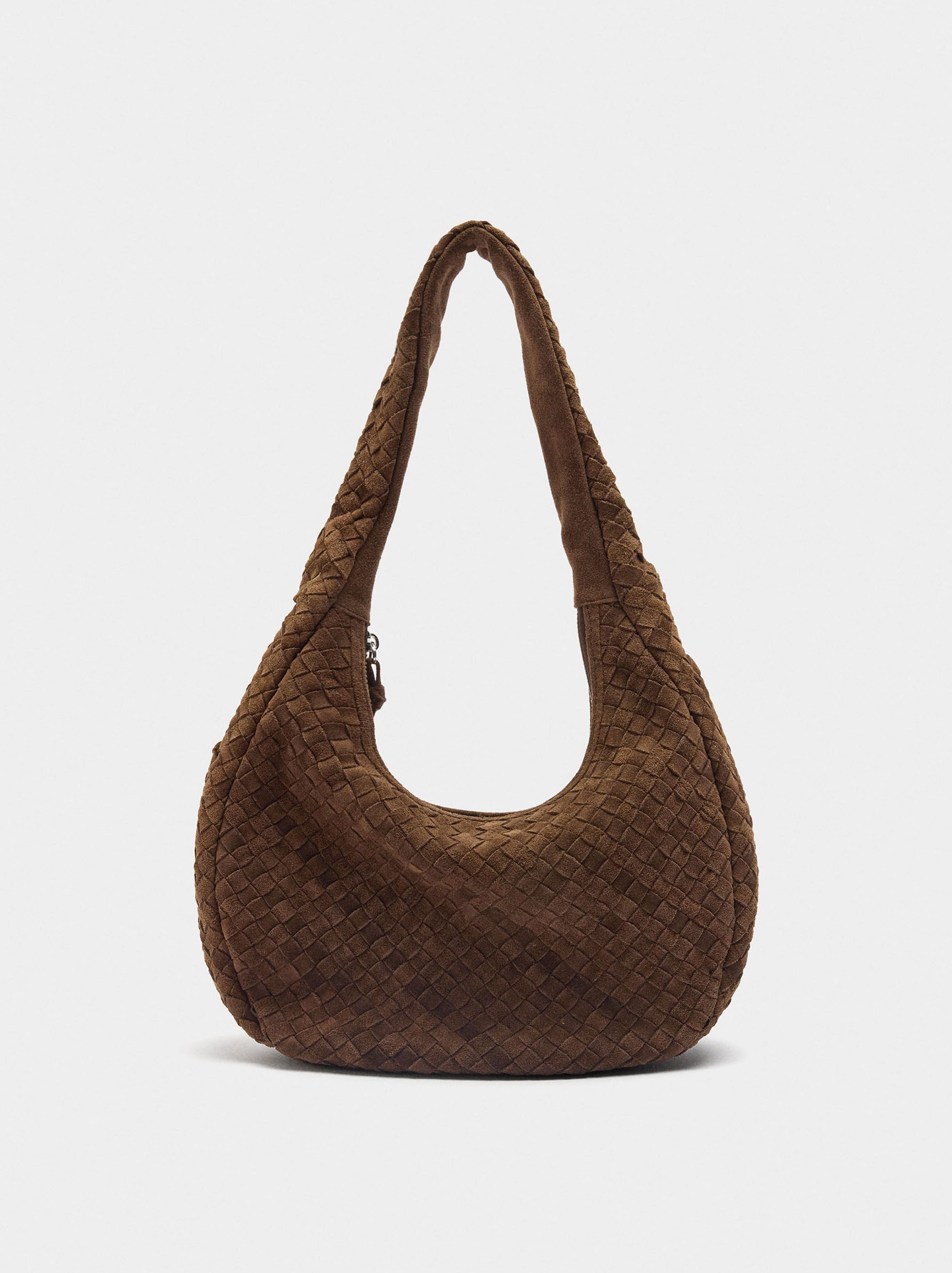 Bolso Hobo De Piel Trenzada