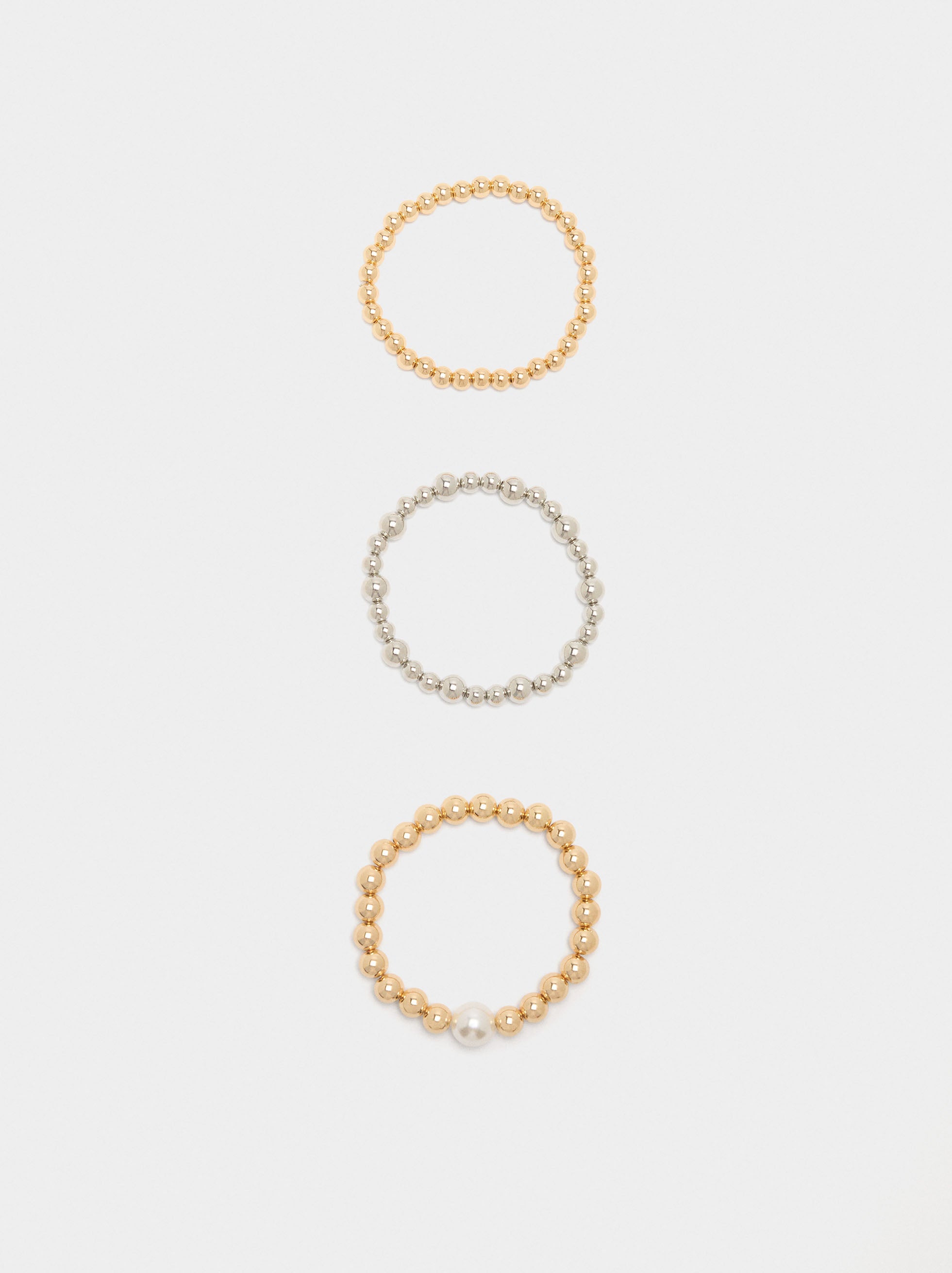 Set De Tres Pulseras Elásticas Bicolor