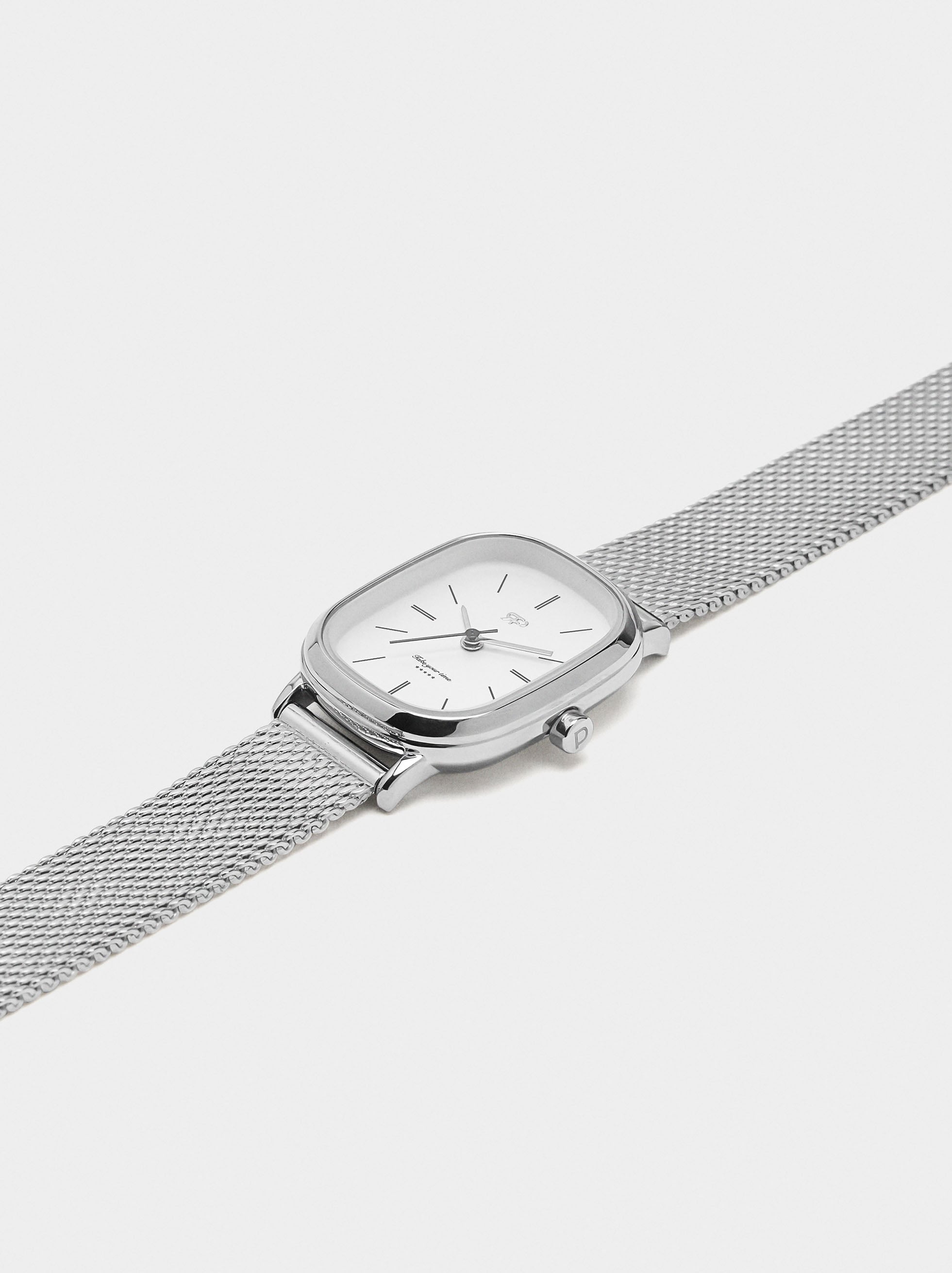 Reloj De Malla Metálica De Acero Inoxidable