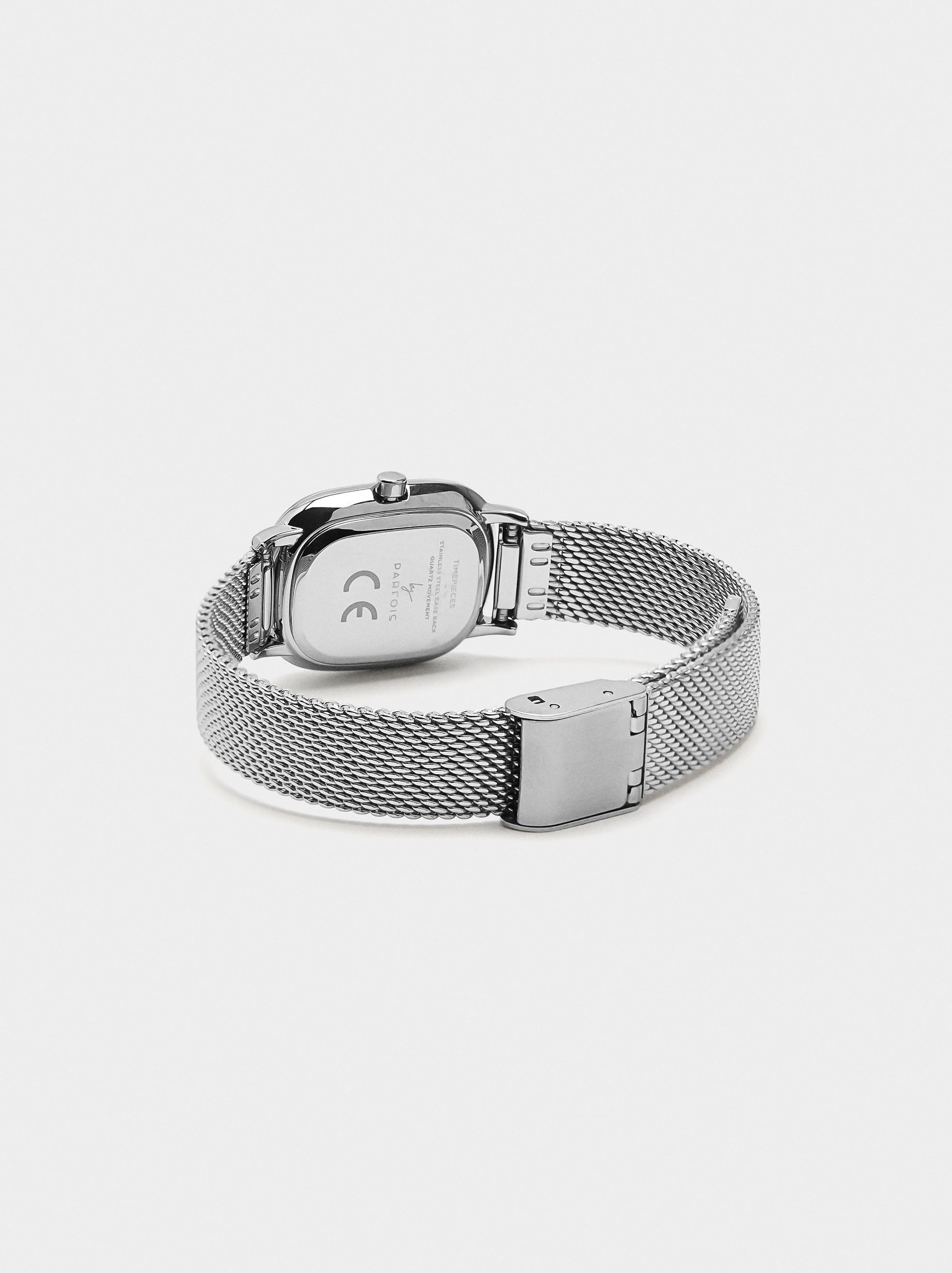 Reloj De Malla Metálica De Acero Inoxidable