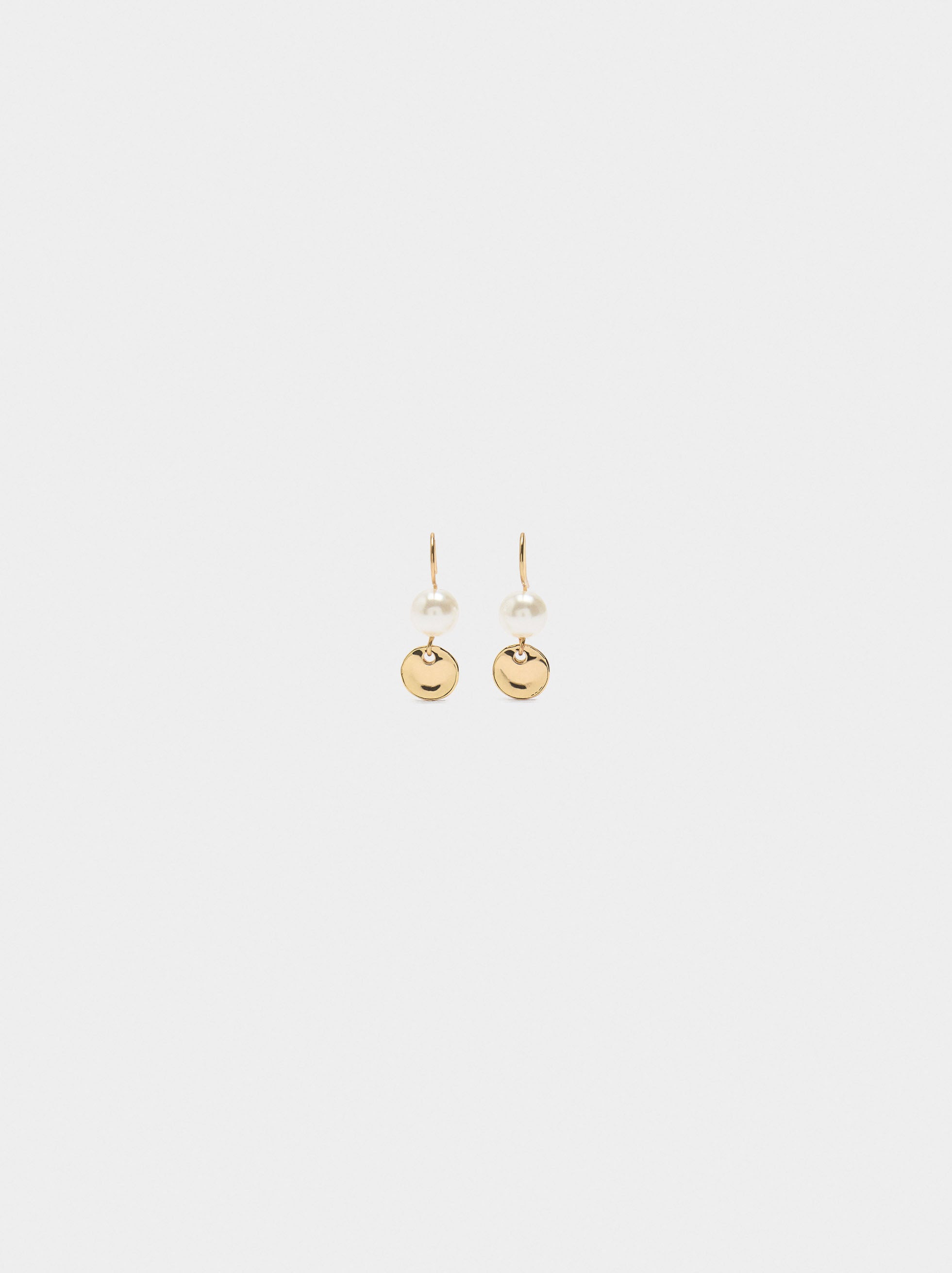 Pendientes De Perlas Y Medallas